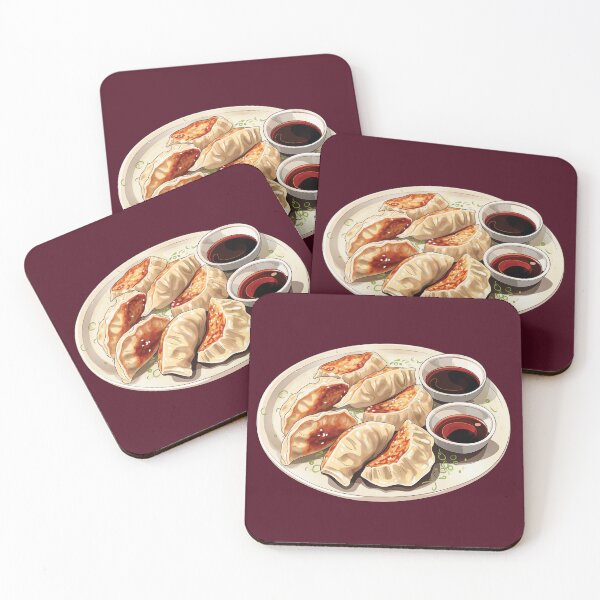 Item preview, Plate of Japanese Pan Fried Dumpling Gyoza With Dipping Sauce designed and sold by Alicia Chee.