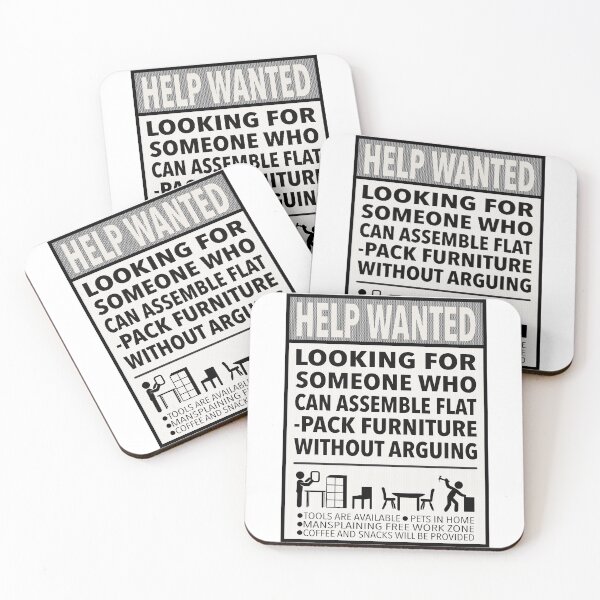 Item preview, Help Wanted: Flat-Pack Furniture Assembly Partner designed and sold by Nevermore Prints.