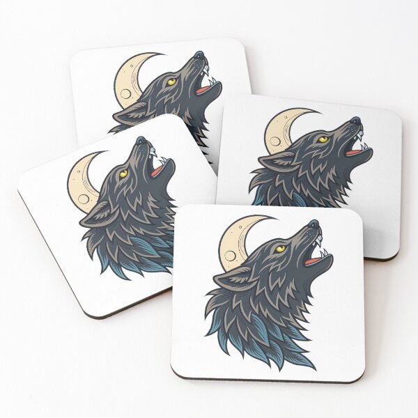Item preview, Lunar Howl Wolf Moon Emblem designed and sold by Alahchin Art.