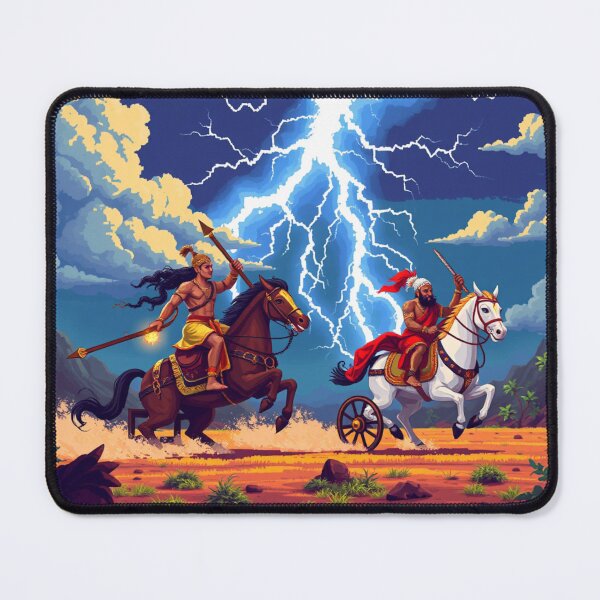 Item preview, Pixel Mahabharata: Arjuna vs Karna - 8-Bit Epic Battle Art for Gamers & Mythology Fans designed and sold by fusionwears.