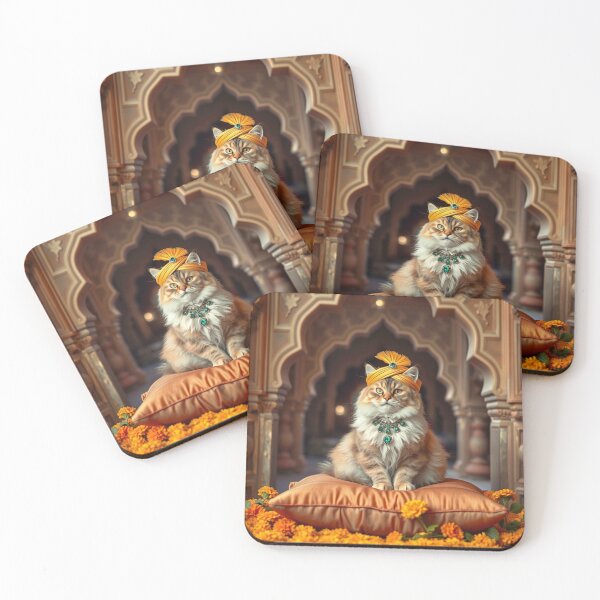 Item preview, Royal Cat of Rajasthan - Majestic Indian Feline Art for T-Shirts, Tote Bags & Home Decor designed and sold by fusionwears.