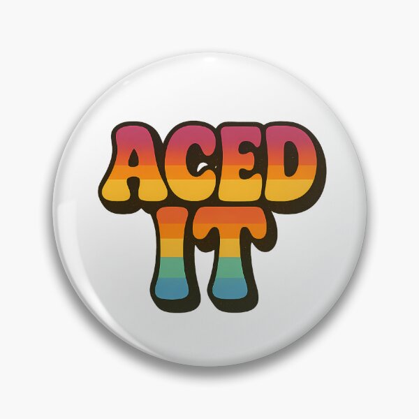 Item preview, ACED IT – Retro Rainbow Text Art designed and sold by Haus Of Sin.