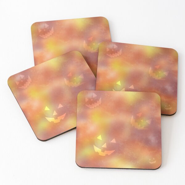 Item preview, Halloween Jack-O'-Lantern Faces on Autumn Blurred Background designed and sold by SylSam Creations.