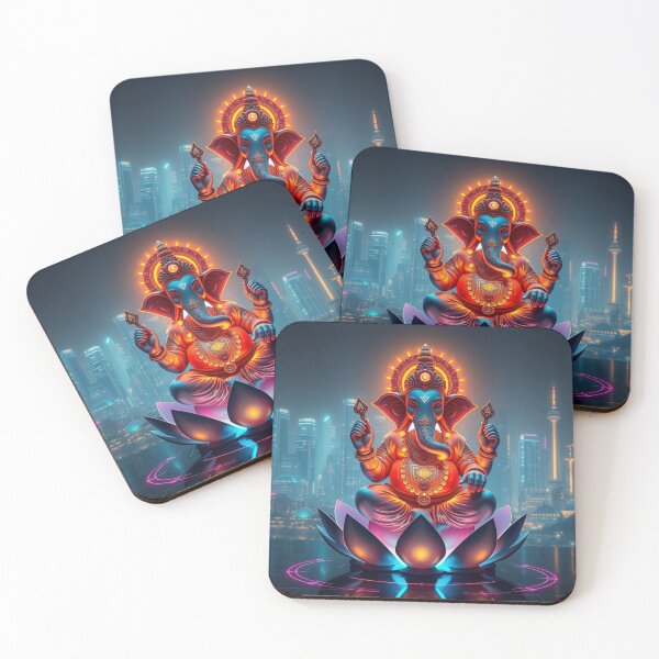 Item preview, Neo Ganesha Glow - Cyberpunk Hindu God Art with Circuit Patterns for Techwear & Phone Cases designed and sold by fusionwears.