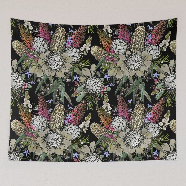 Item preview, Wild Bush Flower Bouquet - Protea & Grevillea by Jo Story designed and sold by Sketchbook Designs.