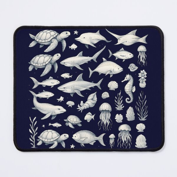 Item preview, Classic Sea Creatures Compendium - Detailed Marine Pattern designed and sold by Dakson Design - Fantasy Art.