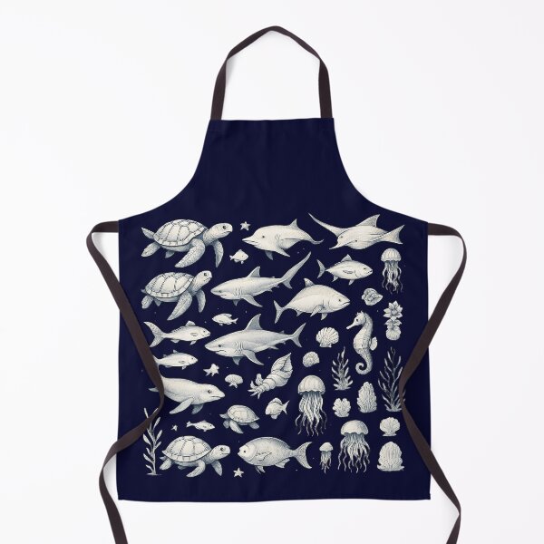 Item preview, Classic Sea Creatures Compendium - Detailed Marine Pattern designed and sold by Dakson Design - Fantasy Art.