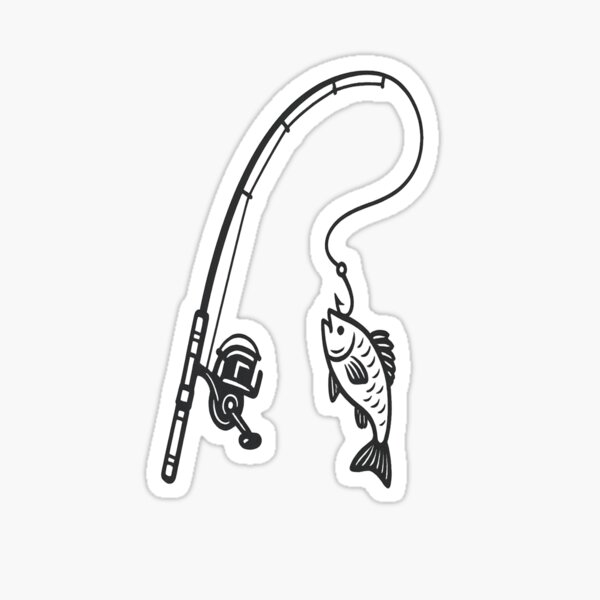 Item preview, Minimalist Fishing Rod & Bass Line Art – Unique Angler Gift Design designed and sold by Cam's Gallery.
