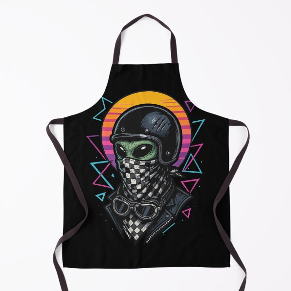 Item preview, Alien Biker Bandit Vaporwave Retro designed and sold by TomFrontierArt.