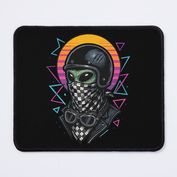 Item preview, Alien Biker Bandit Vaporwave Retro designed and sold by TomFrontierArt.