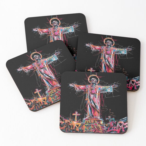 Item preview, Neon Divine Christ – Vibrant Graffiti Religious Art designed and sold by WildStroke.