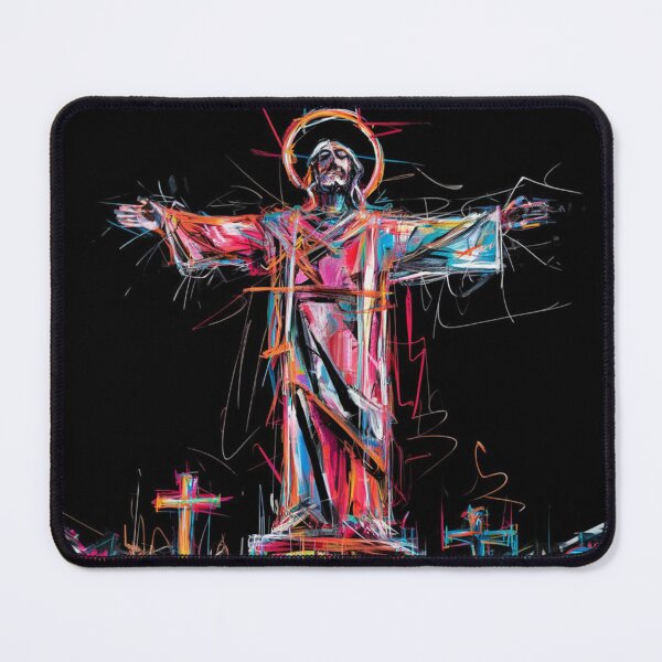 Item preview, Neon Divine Christ – Vibrant Graffiti Religious Art designed and sold by WildStroke.