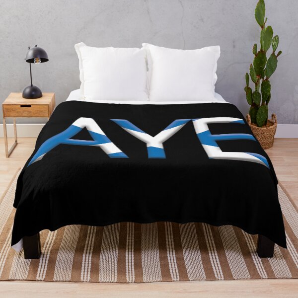 Item preview, AYE, 3D Scottish Independence Saltire Flag Text Slogan designed and sold by MacPean.