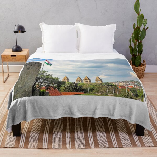 Item preview, Fortress tower with Hungarian flag and the Cathedral of Pecs, Hungary designed and sold by goceris.