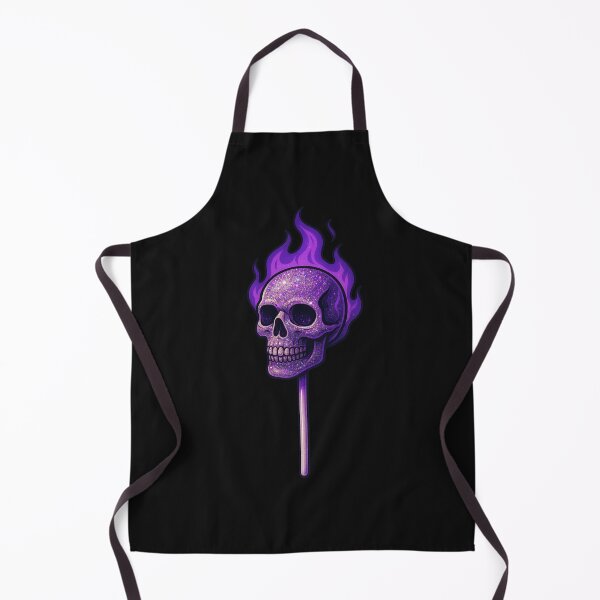 Item preview, Skull Lollipop with Glitter and Purple Flame – Gothic Candy Art designed and sold by ColorSplash123.