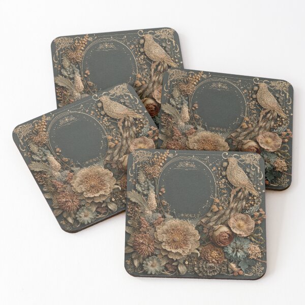 Item preview, Elegant Gold Botanical Frame with Bird designed and sold by luminumance.