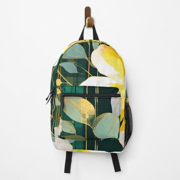 Item preview, Mid Century Botanical Retro Geometric Leaves Florals Yellow Dark Green designed and sold by Prints and Lifestyle.