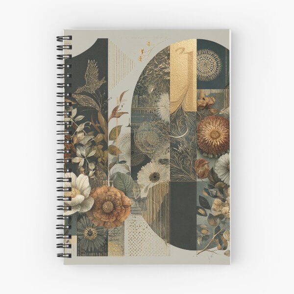 Item preview, Modern Geometric Floral Collage in Gold designed and sold by luminumance.