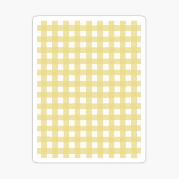 Gingham Pattern Butter Yellow Sticker