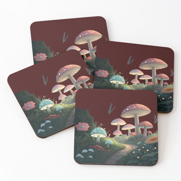 Item preview, Enchanted Forest Path with Glowing Mushrooms designed and sold by Danivique.