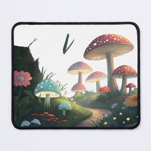 Item preview, Enchanted Forest Path with Glowing Mushrooms designed and sold by Danivique.