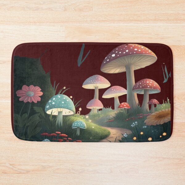 Item preview, Enchanted Forest Path with Glowing Mushrooms designed and sold by Danivique.