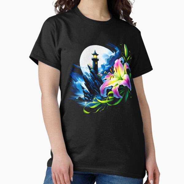 Item preview, Old Lighthouse and Pink Lily designed and sold by NEUMANN ArtWear Boutique.