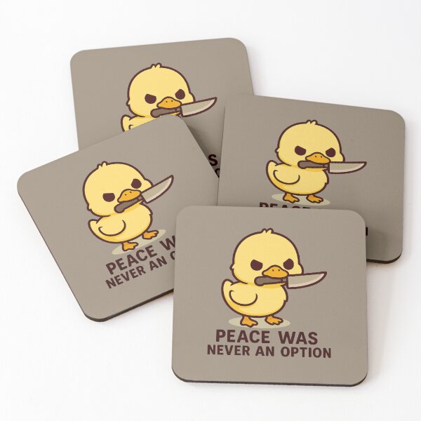 Item preview, Peace was never an option - cute edgy angry duck t-shirt designed and sold by TooLazyToBrand.