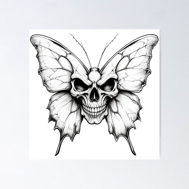 Scary Butterfly - Skull Sticker
