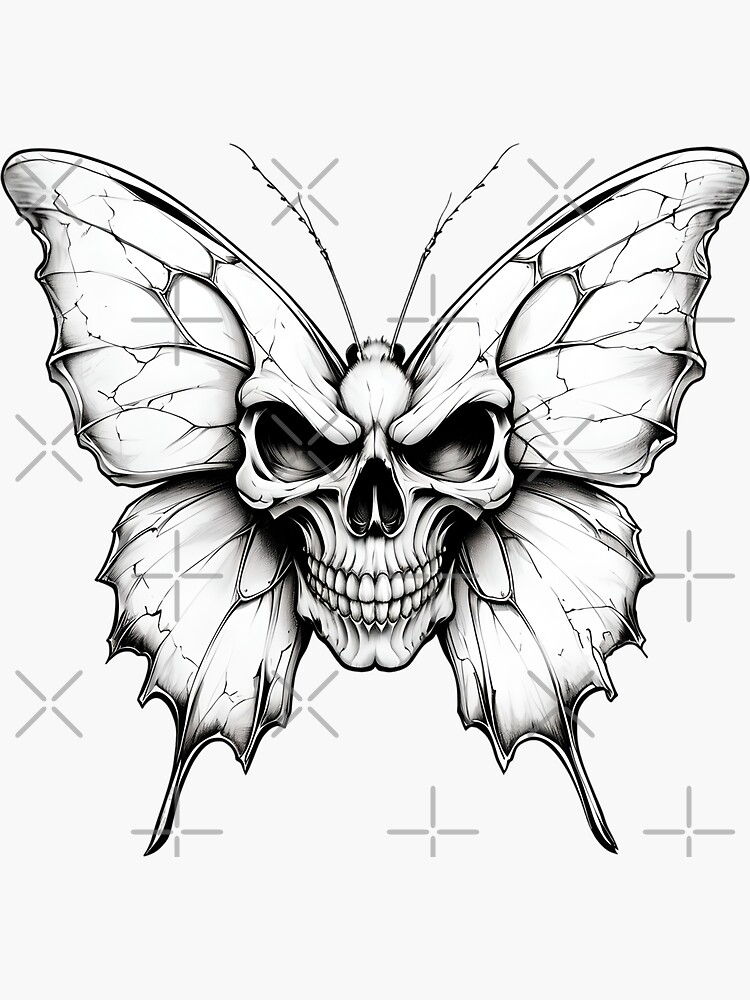 Scary Butterfly - Skull Sticker