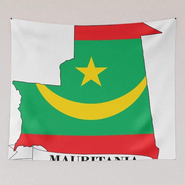 Item preview, Flag map of Mauritania designed and sold by visual adventures.