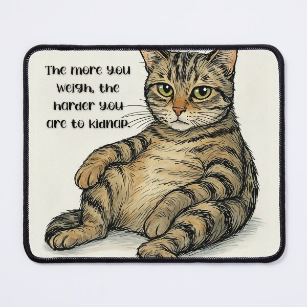 Item preview, Fat Cat Wisdom – Funny Anti-Kidnapping Quote designed and sold by gleefulme.