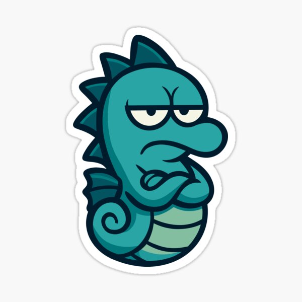 Item preview, Grumpy Seahorse Crossing Arms designed and sold by SoSoSeahorse.