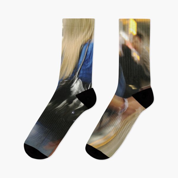 Item preview, Blurred photo of people on electiric walkway in airport designed and sold by Photopat.