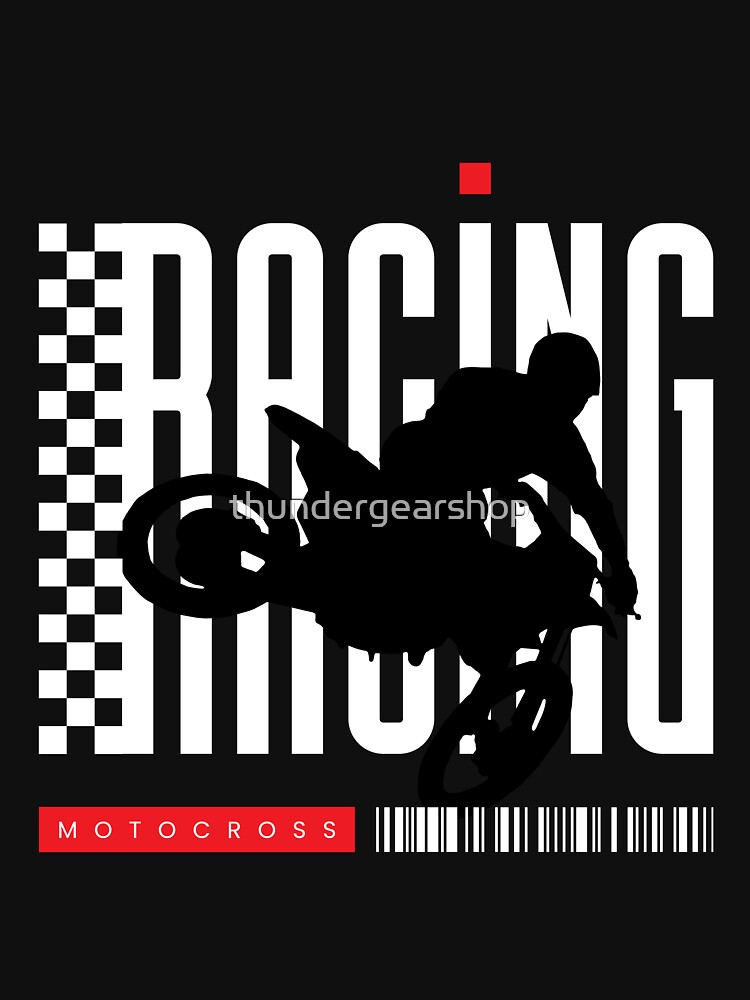 Thumbnail 7 of 7, Essential T-Shirt, Motocross Racing Silhouette Bold Retro Graphic Tee designed and sold by thundergearshop.