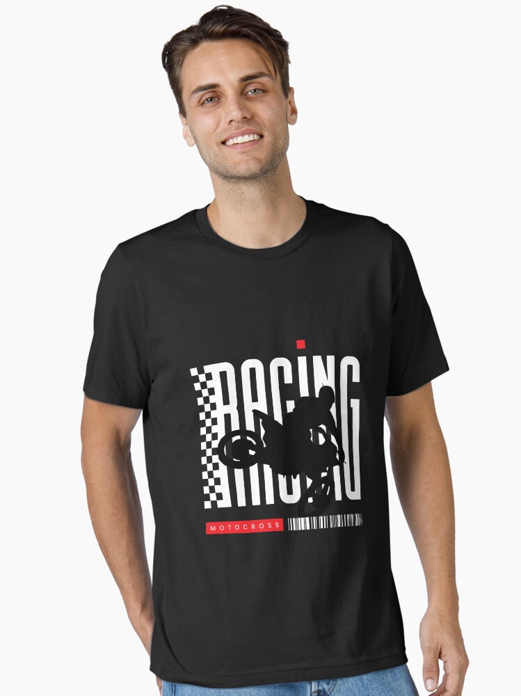 Thumbnail 1 of 7, Essential T-Shirt, Motocross Racing Silhouette Bold Retro Graphic Tee designed and sold by thundergearshop.