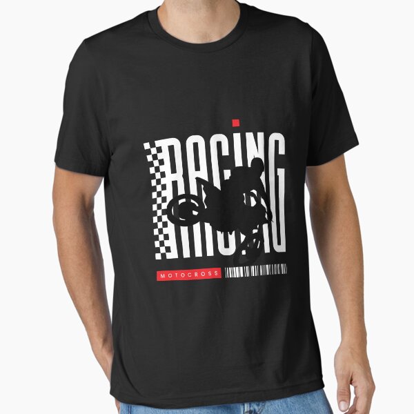 Item preview, Motocross Racing Silhouette Bold Retro Graphic Tee designed and sold by thundergearshop.