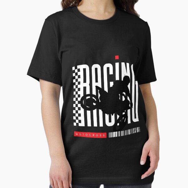 Item preview, Motocross Racing Silhouette Bold Retro Graphic Tee designed and sold by thundergearshop.