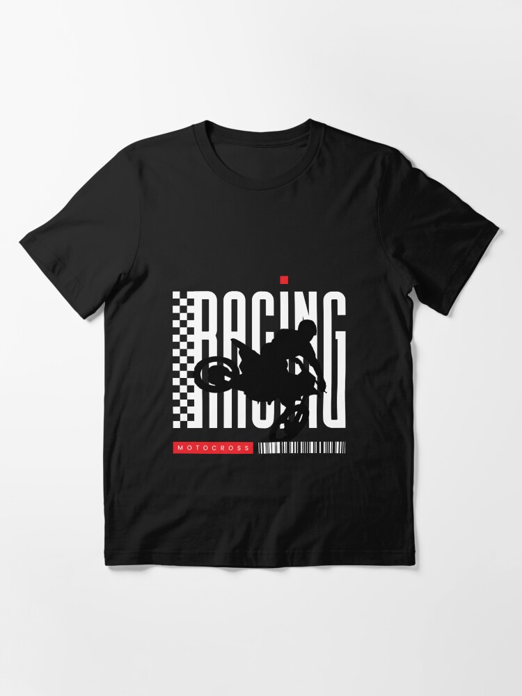 Thumbnail 3 of 7, Essential T-Shirt, Motocross Racing Silhouette Bold Retro Graphic Tee designed and sold by thundergearshop.