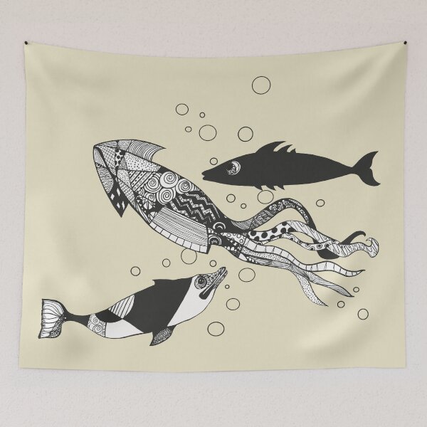 Item preview, Other sea creatures, including a squid designed and sold by Maria Santos Prieto.