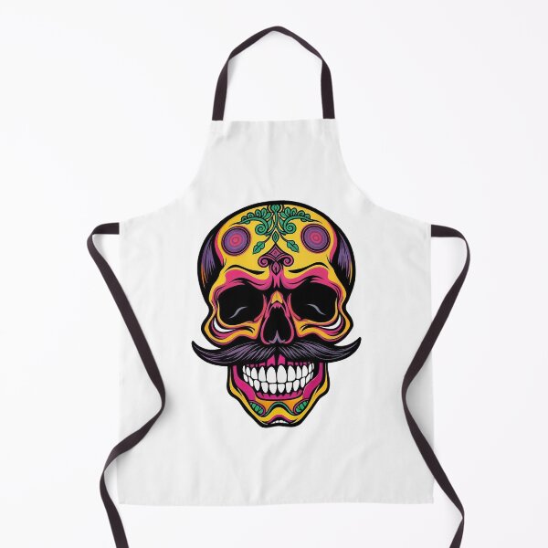 Item preview, Mexican inspired skull with floral details and Mustache designed and sold by olenapetol.