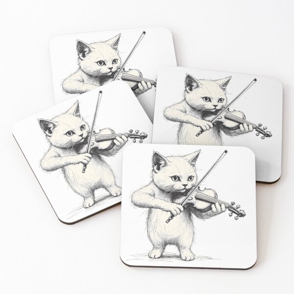Item preview, Cat with Violin designed and sold by FlowerCloud.