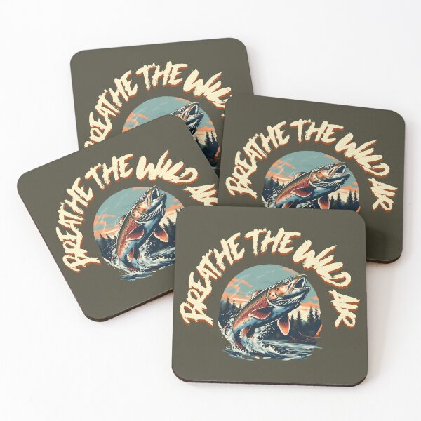 Item preview, Breathe The Wild Air Trout Jumping In River At Sunset Scene designed and sold by The Sun Brings Light.