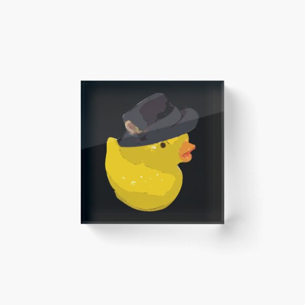 Item preview, Yellow Chick in Fedora Hat with Feather Facing Right Sticker designed and sold by Art in My Loft.