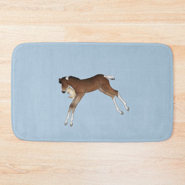 Item preview, Cartoon Foal & Bunny - Cozy nap on flowerbed Illustration  designed and sold by Art By Drina.