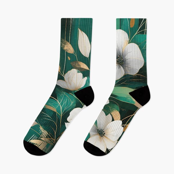 Item preview, Mid Century Botanical Retro Geometric Leaves  Florals  Dark Green #6 designed and sold by Prints and Lifestyle.