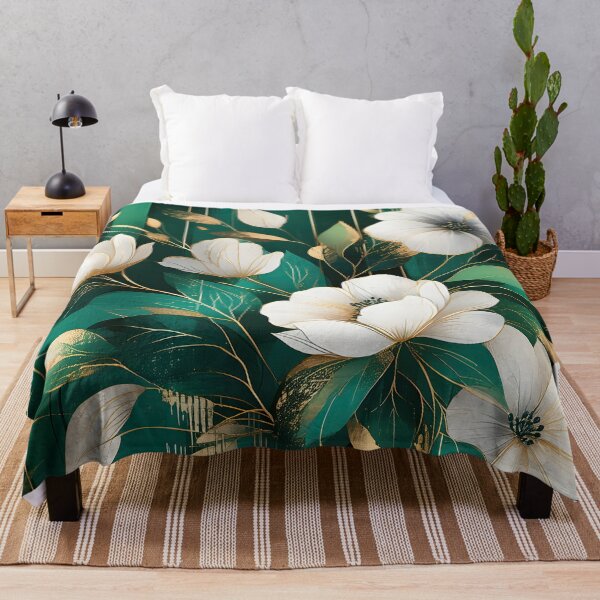 Item preview, Mid Century Botanical Retro Geometric Leaves Florals Dark Green #6 designed and sold by Prints and Lifestyle.