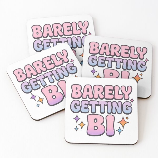 Item preview, Barely Getting Bi – Pastel Pride Typography designed and sold by Haus Of Sin.