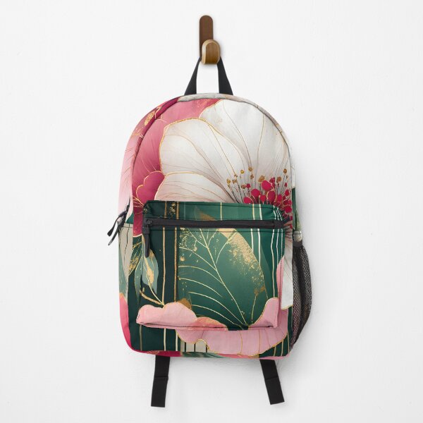 Item preview, Mid Century Botanical Retro Geometric Leaves Florals pink, Green #5 designed and sold by Prints and Lifestyle.