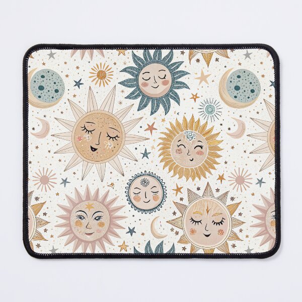 Item preview, Whimsical Celestial Smiling Suns and Moons Pattern designed and sold by TuckerLogan.